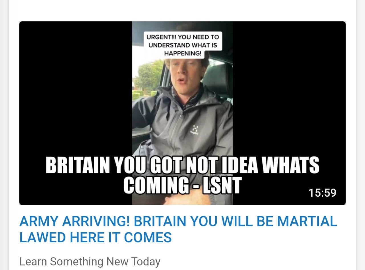 Army arriving uk you will be martial lawed